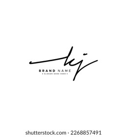 Handwritten Signature logo for Initial Letter KJ - Vector Logo Template for Alphabet K and J
