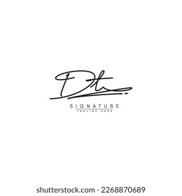 Handwritten Signature logo for Initial Letter DT - Vector Logo Template for Alphabet D and T
