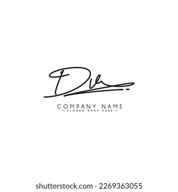 Handwritten Signature logo for Initial Letter DV - Vector Logo Template for Alphabet D and V
