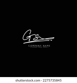 Handwritten Signature logo for Initial Letter GS - Vector Logo Template for Alphabet G and S
