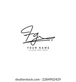 Handwritten Signature logo for Initial Letter FG - Vector Logo Template for Alphabet F and G
