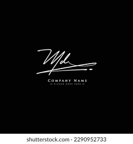 Handwritten Signature logo for Initial Letter MD - Vector Logo Template for Alphabet M and D