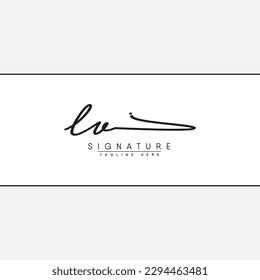 Handwritten Signature logo for Initial Letter LV - Vector Logo Template for Alphabet L and V