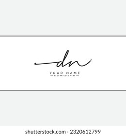 Handwritten Signature logo for Initial Letter DN - Vector Logo Template for Alphabet D and N