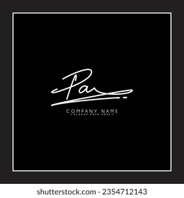 Handwritten Signature logo for Initial Letter PA - Vector Logo Template for Alphabet P and A
