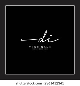 Handwritten Signature logo for Initial Letter DI - Vector Logo Template for Alphabet D and I