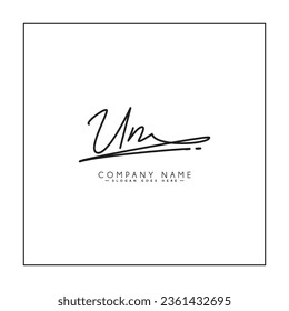 Handwritten Signature logo for Initial Letter UN - Vector Logo Template for Alphabet U and N