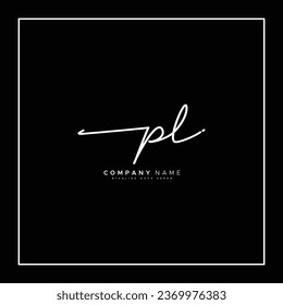 Handwritten Signature logo for Initial Letter PL - Vector Logo Template for Alphabet P and L