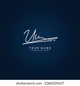 Handwritten Signature logo for Initial Letter UU - Vector Logo Template for Alphabet U and U