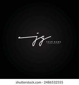 Handwritten Signature logo for Initial Letter JG - Vector Logo Template for Alphabet J and G