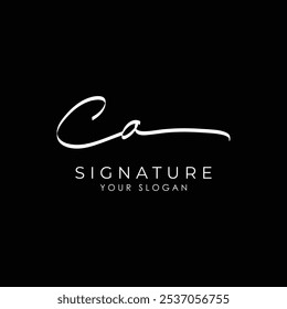 Handwritten Signature logo for Initial Letter CA