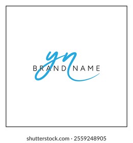 Handwritten Signature logo for Initial Letter YN - Vector Logo Template for Alphabet Y and N