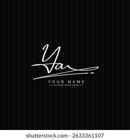 Handwritten Signature logo for Initial Letter YA - Vector Logo Template for Alphabet Y and A