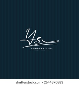 Handwritten Signature logo for Initial Letter YS - Vector Logo Template for Alphabet Y and S