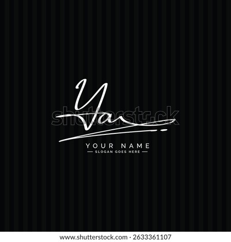 Handwritten Signature logo for Initial Letter YA - Vector Logo Template for Alphabet Y and A