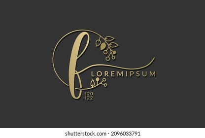 Handwritten Signature monogram Letter f calligraphic vector graphic design,usable for wedding card, personal signature, logo design concept illustration