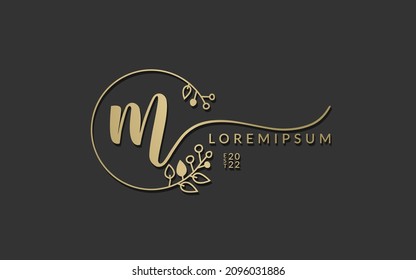 Handwritten Signature monogram Letter m calligraphic vector graphic design,usable for wedding card, personal signature, logo design concept illustration