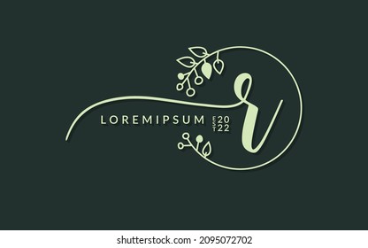 Handwritten Signature monogram Letter r calligraphic vector graphic design,usable for wedding card, personal signature, logo design concept illustration
