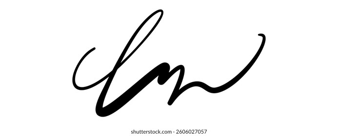 Handwritten signature name sign with random letter forms. Fake autograph for contract or document use. Flat vector illustration isolated on white background.