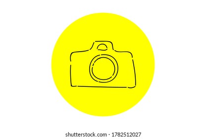 Ilustración de icono simple manuscrita: cámara
