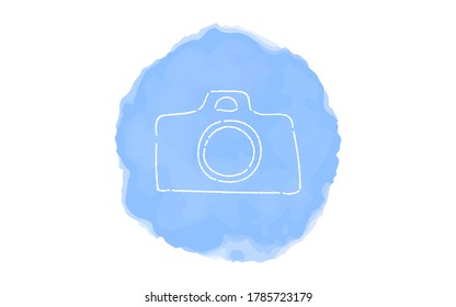 Handwritten simple icon illustration: camera