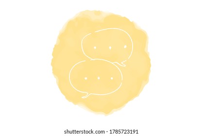 Handwritten simple icon illustration:  chat