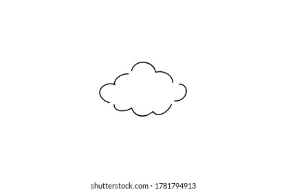 Handgeschriebene, einfache Icon-Illustration: bewölkt
