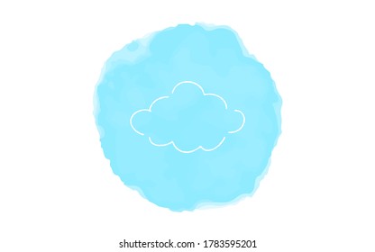 Ilustración de icono simple manuscrita: Nublado