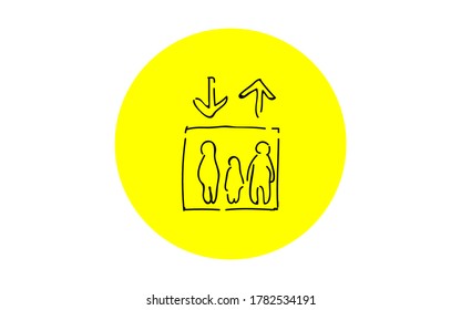 Handwritten simple icon illustration: elevator