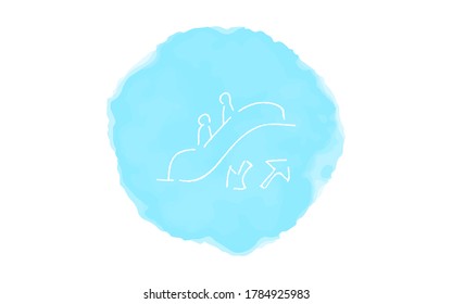 Handwritten simple icon illustration: Escalator