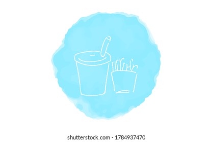 Handwritten simple icon illustration: fast food