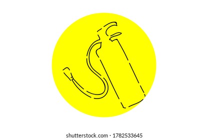Ilustración de icono simple manuscrita: extinguidor de incendios