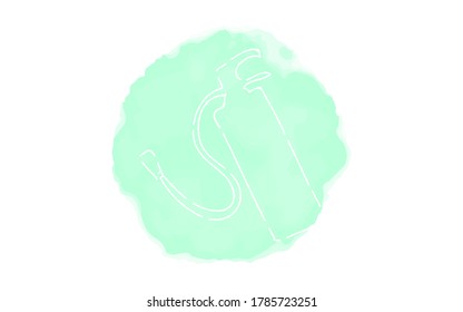 Handwritten simple icon illustration:  fire extinguisher