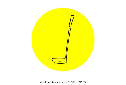 Ilustración de icono simple manuscrita: Tirador de golf