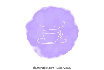 Ilustración de icono simple manuscrita:  café caliente