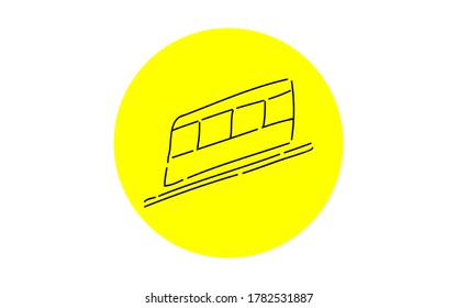 Handwritten simple icon illustration: Linear motor car