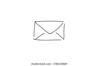 Ilustración de icono simple manuscrita: correo