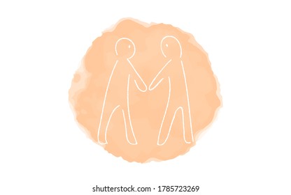 Handwritten simple icon illustration: Meeting