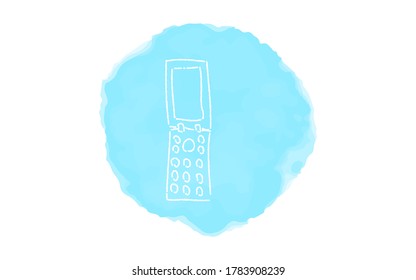 Ilustración de icono simple manuscrita: móvil