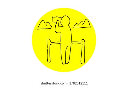 Ilustración de icono simple manuscrita: Observatorio