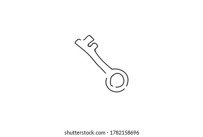 Handwritten simple icon illustration: padlock, key