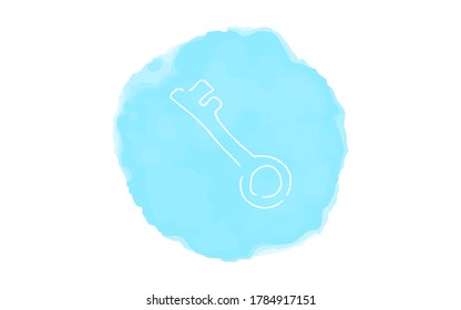 Ilustración de icono simple manuscrita: candado, tecla