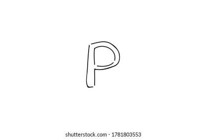 Handwritten simple icon illustration: Parking