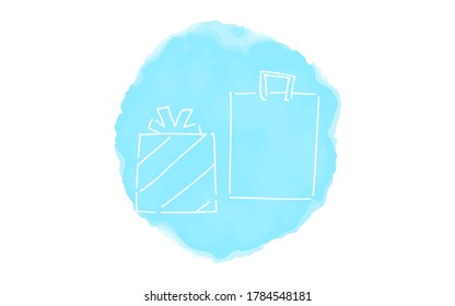 Ilustración de icono simple manuscrita: cuadro actual