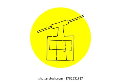 Handwritten simple icon illustration: Ropeway