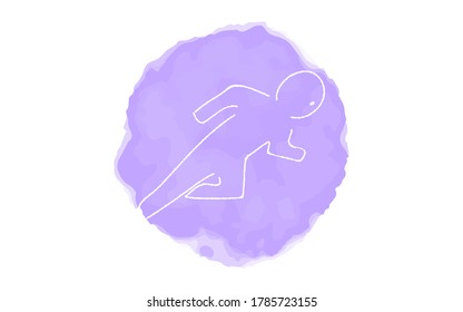 Handwritten simple icon illustration: Runner