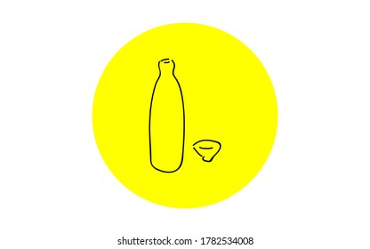 Handwritten simple icon illustration: Sake