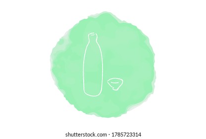 Handwritten simple icon illustration: Sake