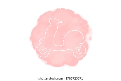 Handwritten simple icon illustration: scooter