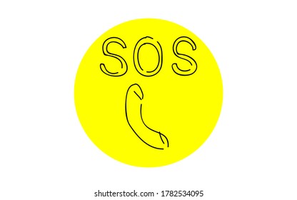 Handwritten simple icon illustration: SOS